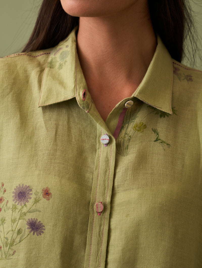 Mira Botanical Shirt - Fern