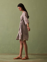 Mika Botanical Wrap Dress - Ash