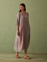 Nia Stripe Linen Dress - Ash