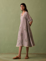 Kanami Botanical Linen Dress - Ash