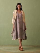 Ana Ombre Linen Overlay - Ash