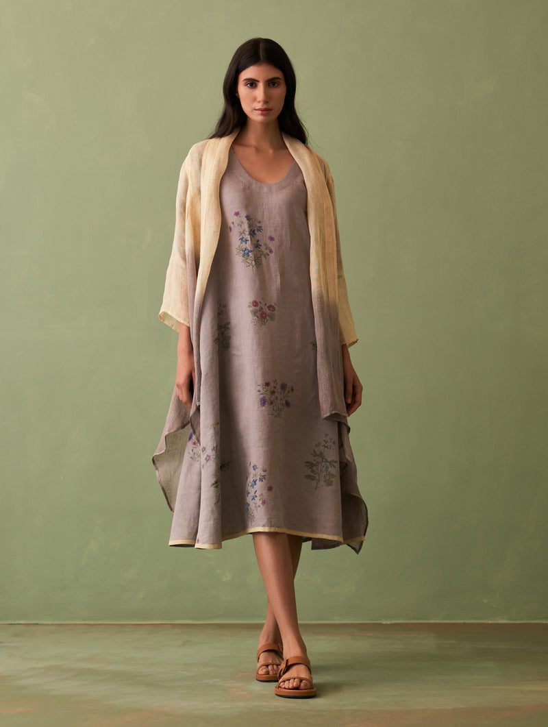 Ana Ombre Linen Overlay - Ash