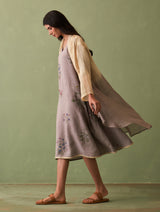 Ana Ombre Linen Overlay - Ash