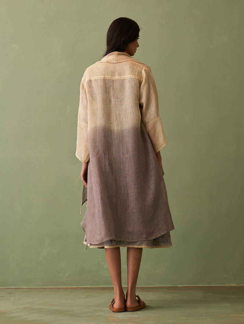 Ana Ombre Linen Overlay - Ash