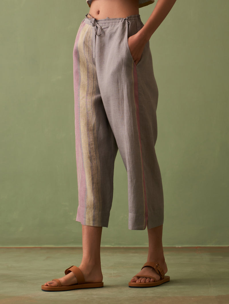Simer Pleated Linen Co-ord Set - Ash