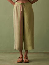 Simer Pleated Linen Co-ord Set - Fern