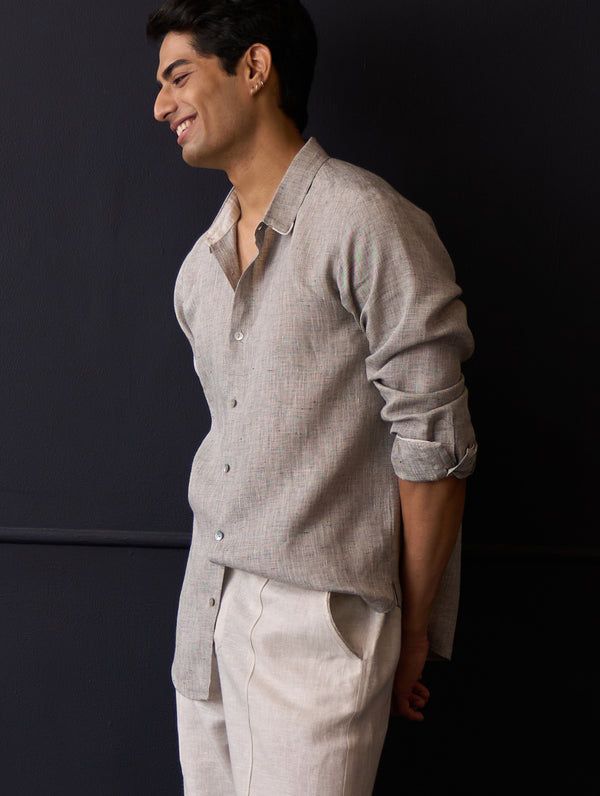 Koji Linen Shirt - Grey
