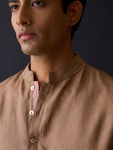 Sid Linen Kurta - Brown