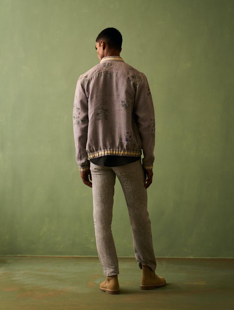 Wara Botanical Linen Jacket - Ash