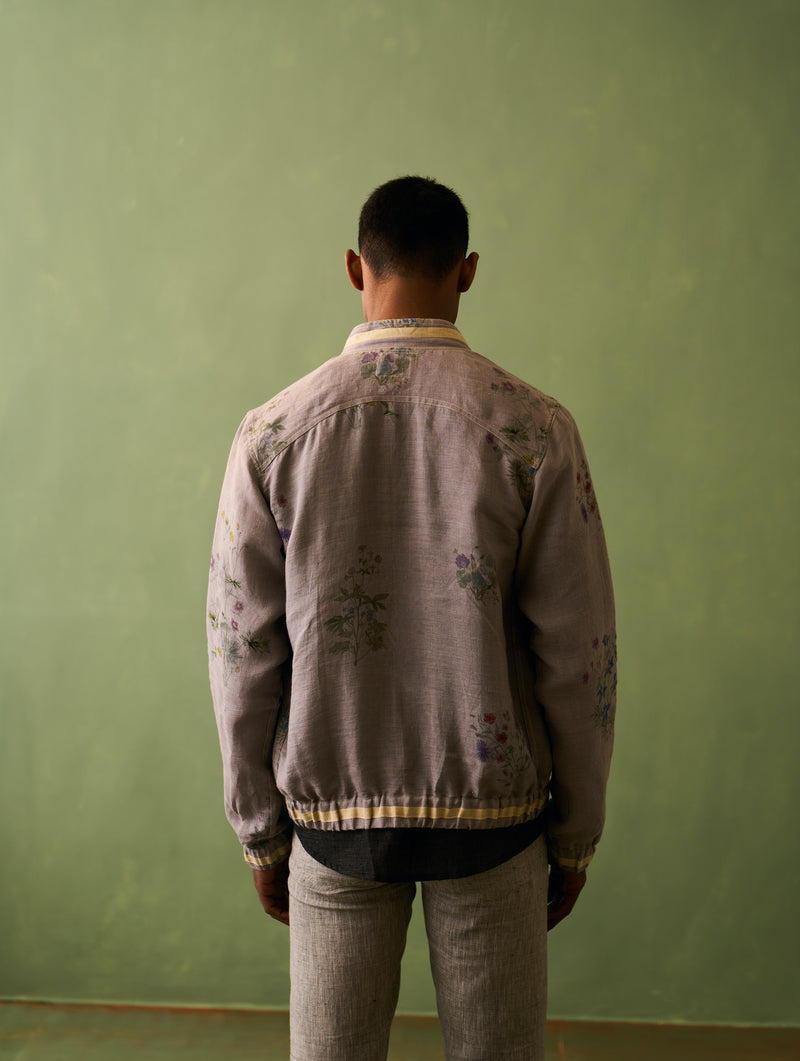 Wara Botanical Linen Jacket - Ash