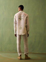 Kazu Botanical Linen Shirt - Ivory