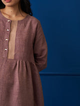 Fayola Linen Dress - Plum