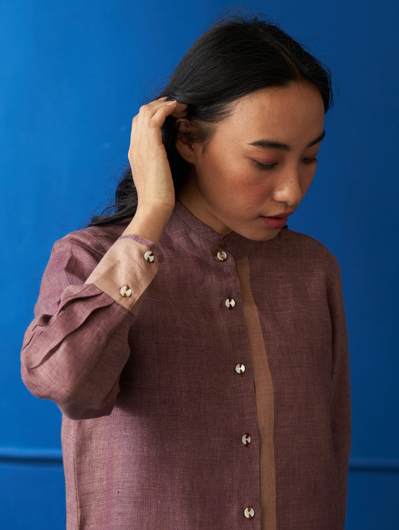 Sakai Linen Co-ord Set - Plum
