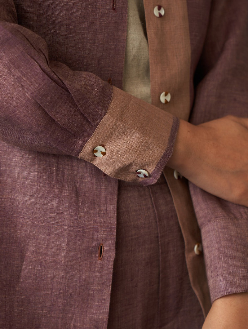 Sakai Linen Co-ord Set - Plum