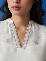 Luna Jamdani Linen Dress