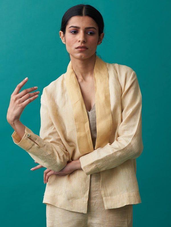 Ana Linen Summer Jacket - Amber