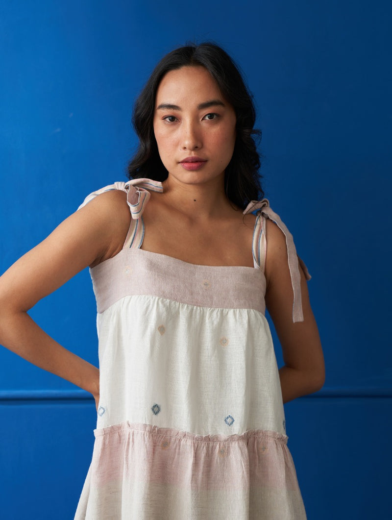 Kumi Tiered Jamdani Dress