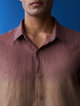 Nori Linen Tie-Dye Shirt - Plum