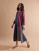 Anzu Color-Blocked Dress - Dusk