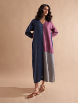 Anzu Color-Blocked Dress - Dusk