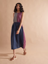 Asuka Color-Blocked Dress - Dusk