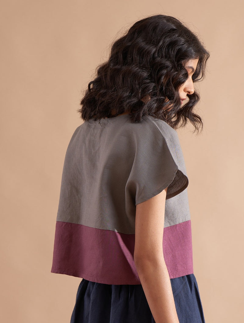 Vina Color-Blocked Top - Dusk
