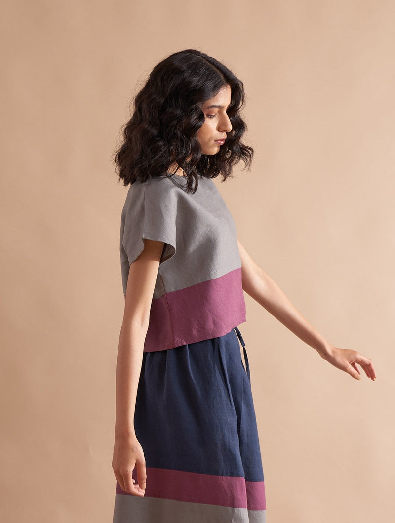 Vina Color-Blocked Top - Dusk