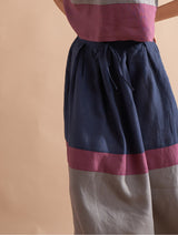 Iku Color-Blocked Skirt - Dusk
