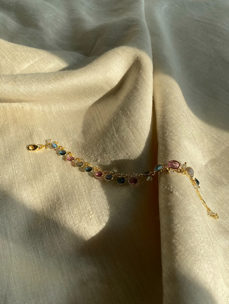 Berry 3 Layer Gemstone Bracelet Stack