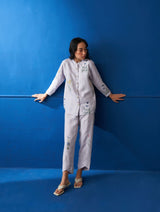 Mae Water-Color Botanical Linen Co-ord set - Lilac