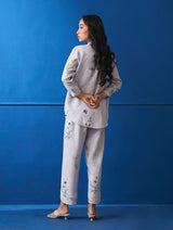 Mae Water-Color Botanical Linen Co-ord set - Lilac
