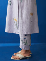 Caron Botanical Printed Linen Pants - Lilac