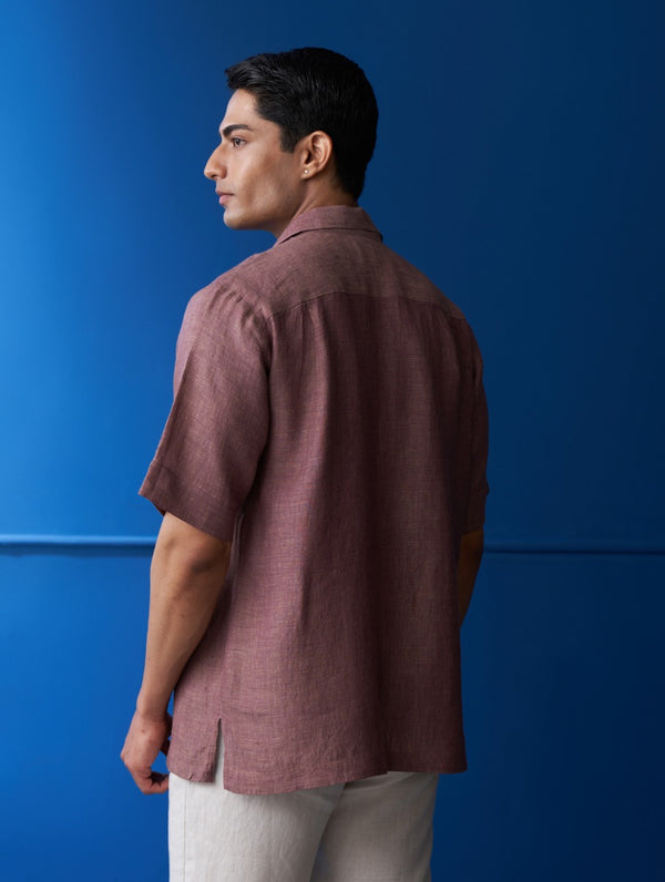 Takumi Linen Shirt - Plum