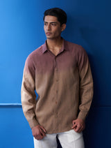 Nori Linen Tie-Dye Shirt - Plum