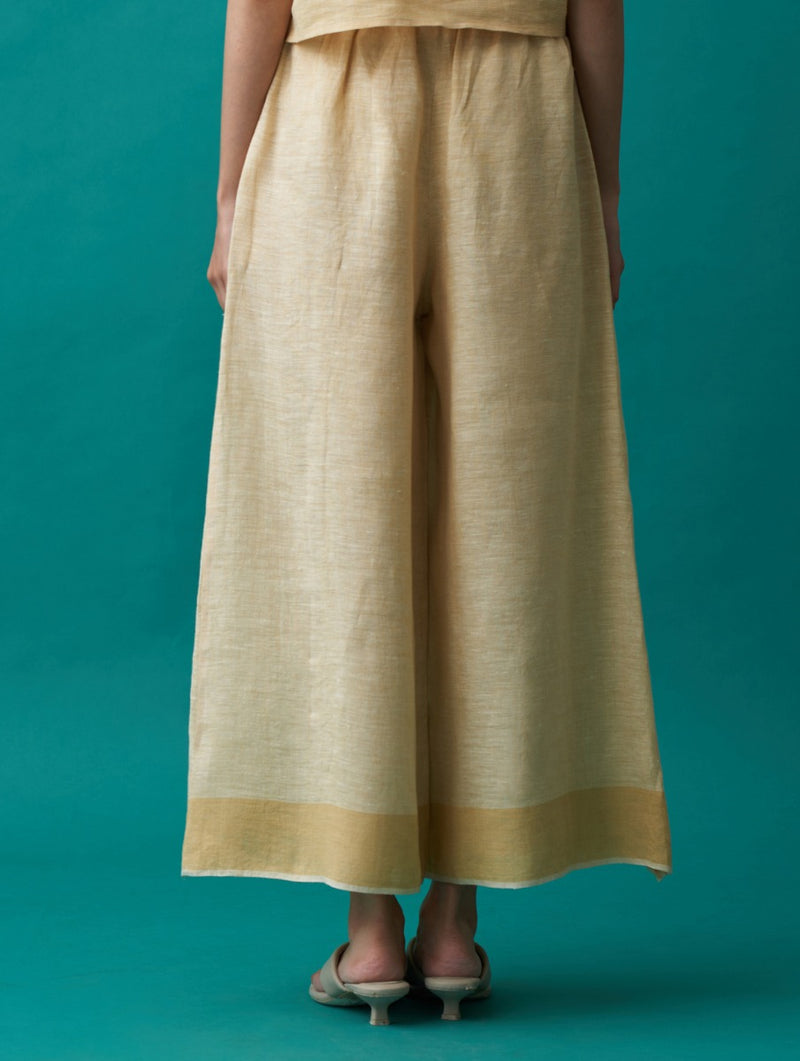 Sayuri Border Linen Pants - Amber