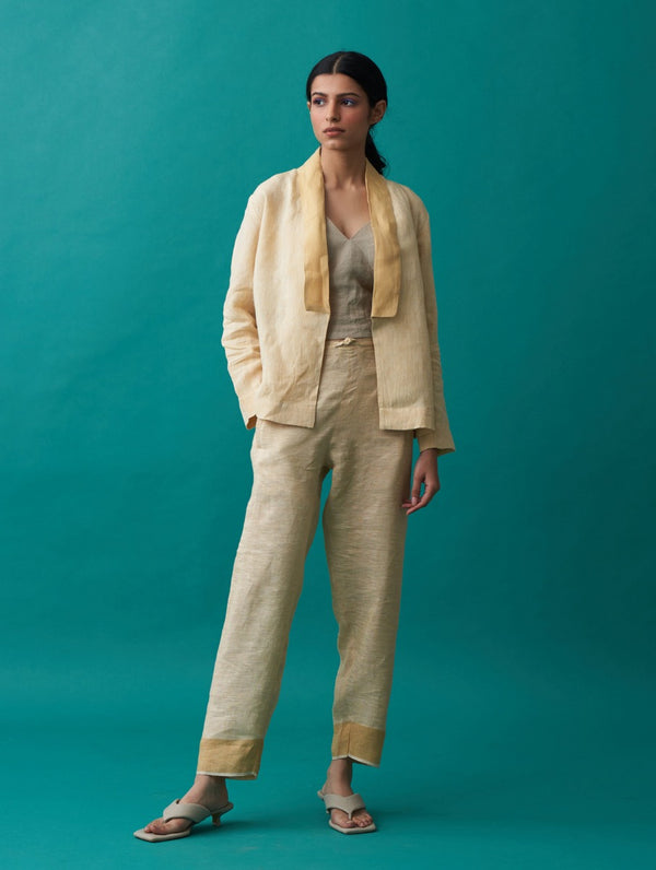 Ana Linen Summer Jacket - Amber