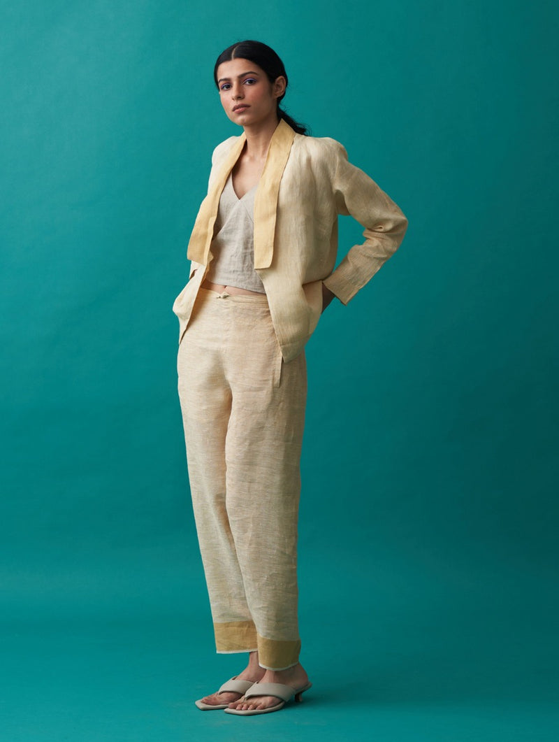 Ana Linen Summer Co-ord Set with Jacket - Amber