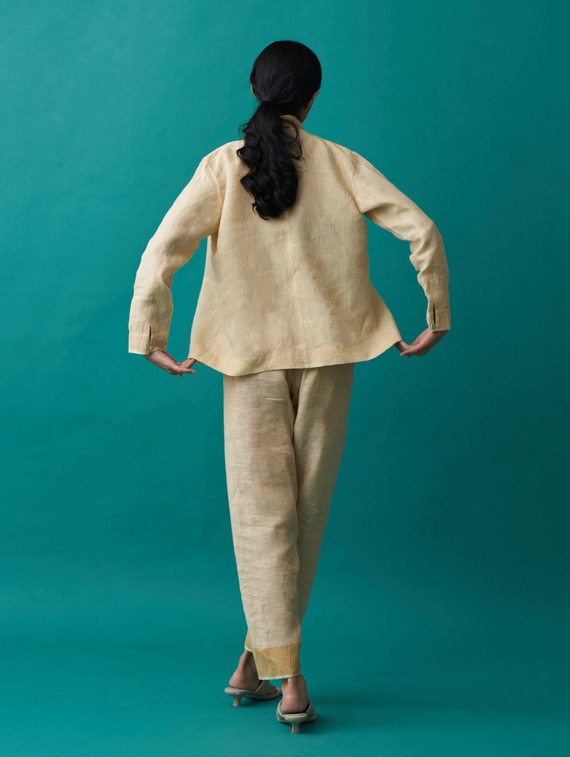 Ana Linen Summer Co-ord Set with Jacket - Amber