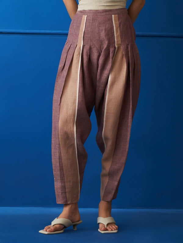 Clarissa Chambray Linen Pant - Plum