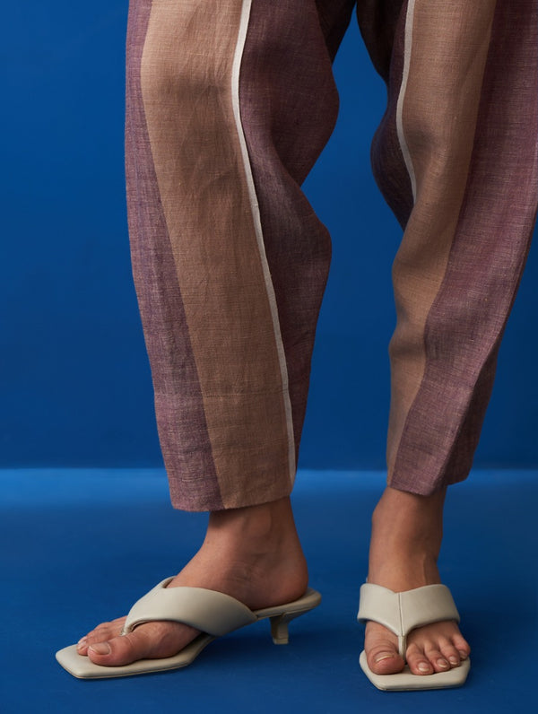 Clarissa Chambray Linen Pant - Plum