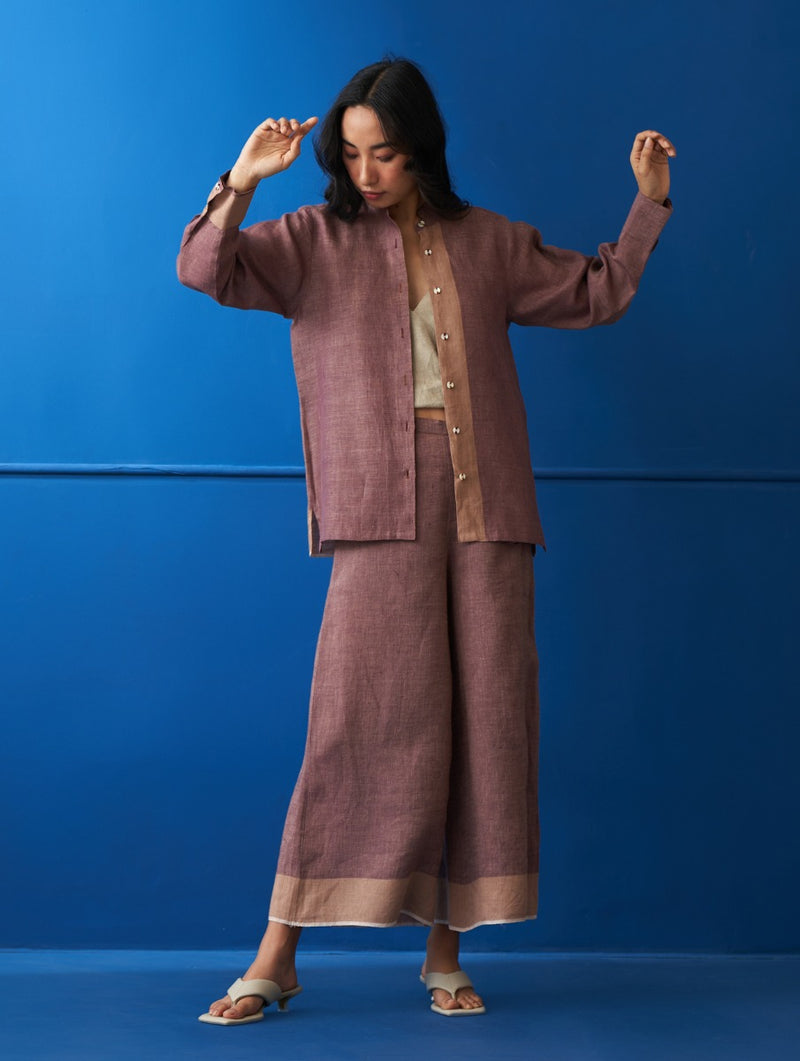 Sakai Linen Co-ord Set - Plum