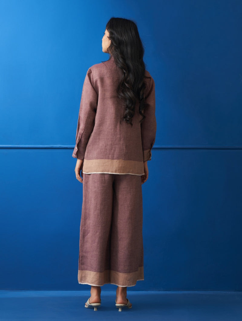 Sakai Linen Co-ord Set - Plum