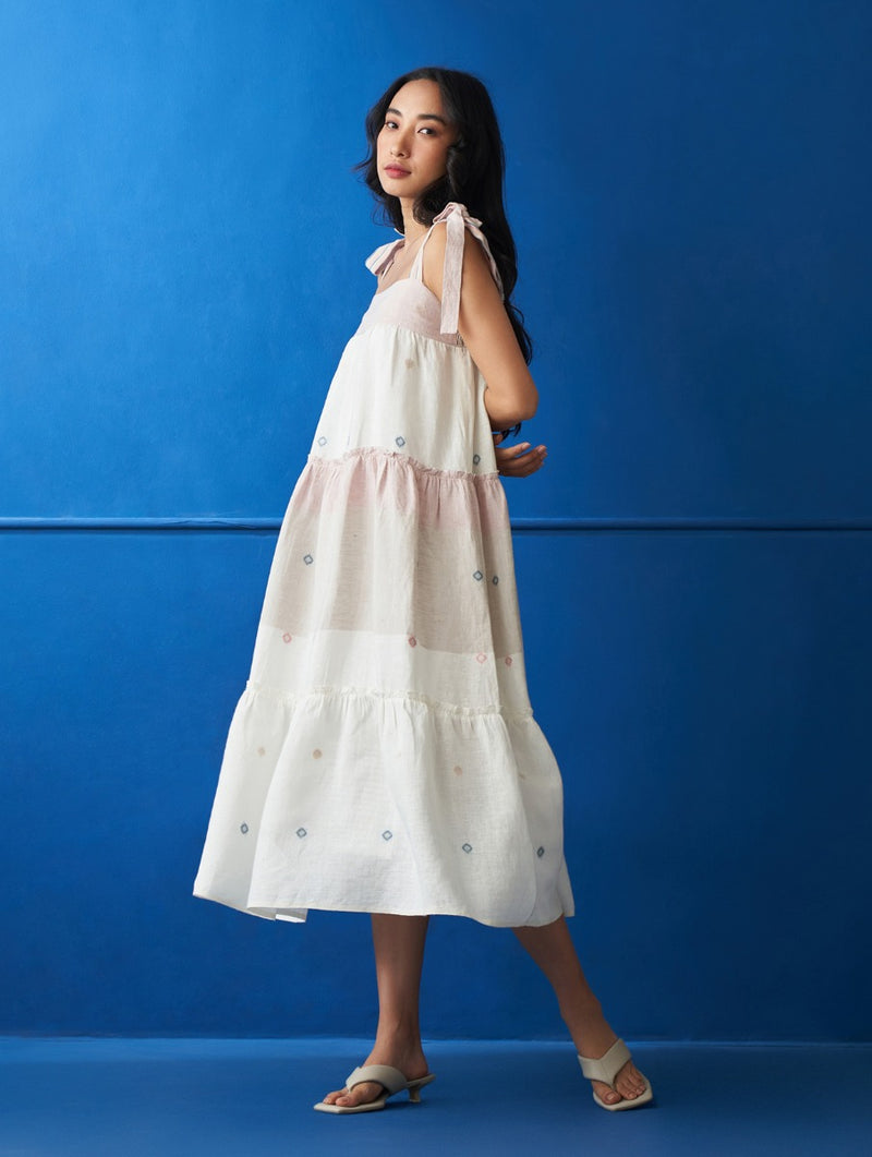 Kumi Tiered Jamdani Dress
