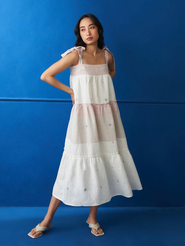 Kumi Tiered Jamdani Dress