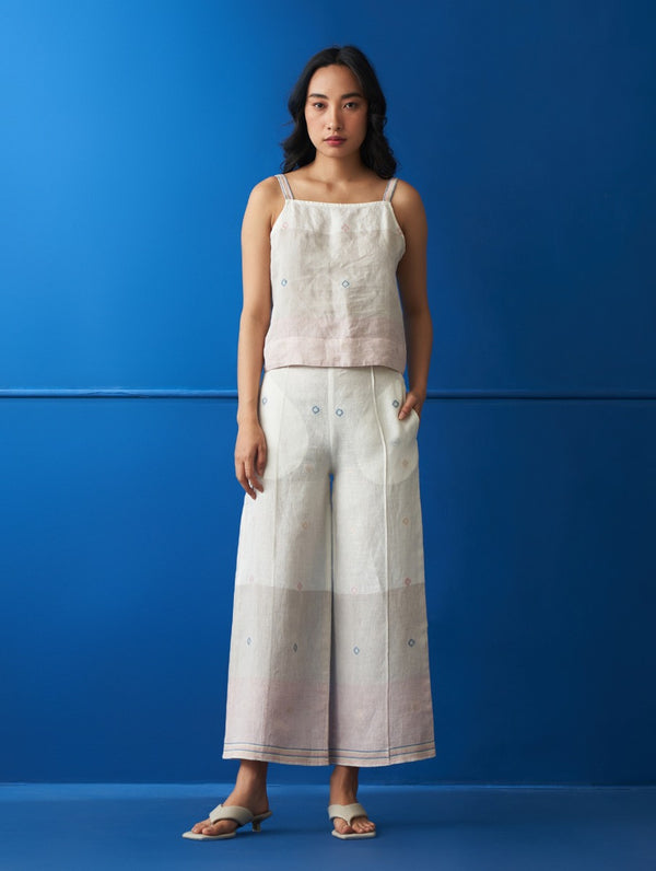 Rava Jamdani Linen Top