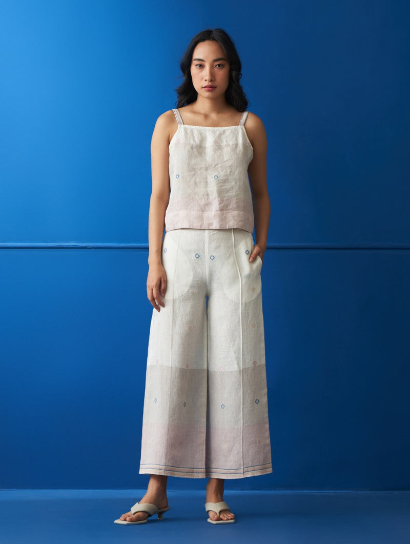 Rava Jamdani Linen Top