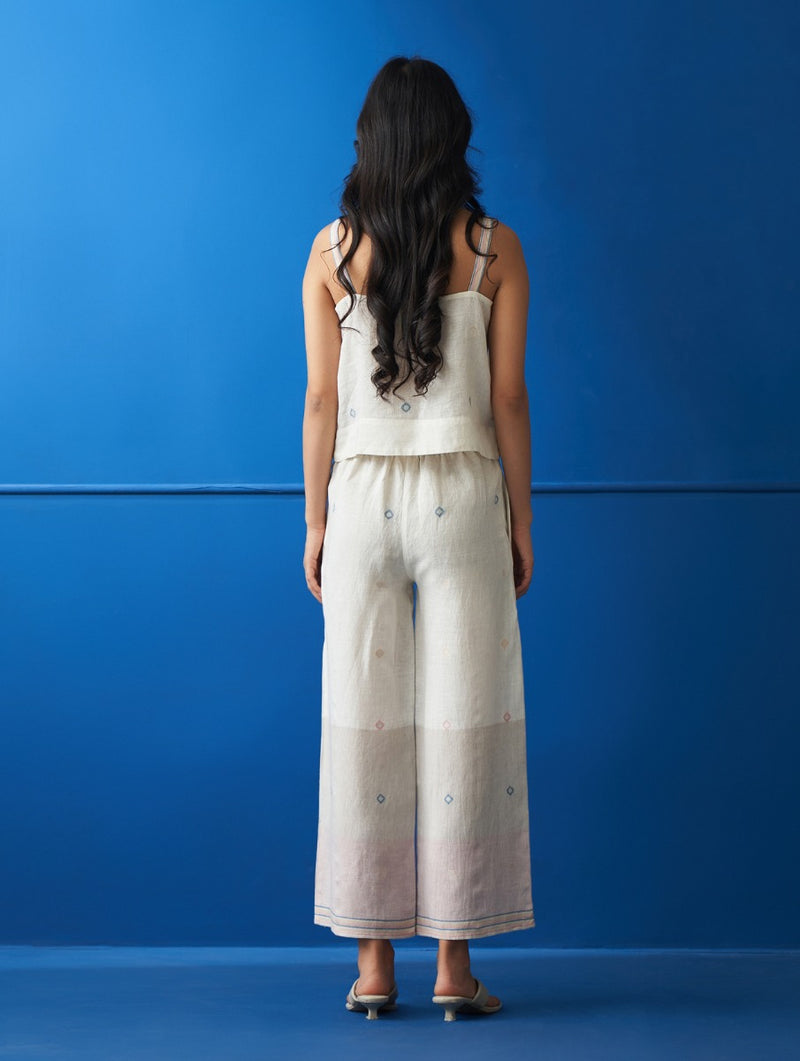 Rava Jamdani Linen Top