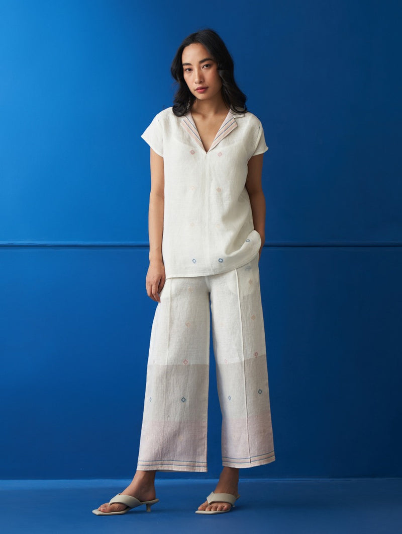Jae Jamdani Linen Top