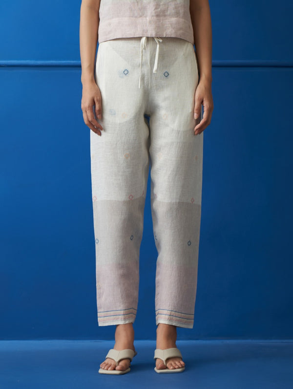 Nina Jamdani Linen Pants