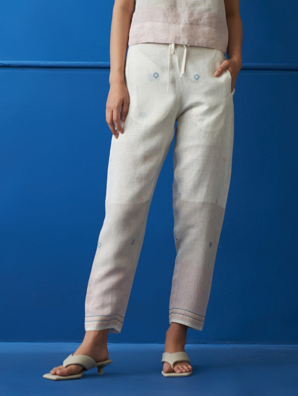 Nina Jamdani Linen Pants